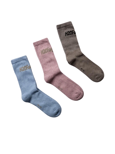 H2O Fagerholt Suck Strømper 3-Pack Brown Light Pink Light Blue - Shop Online Hos Blossom